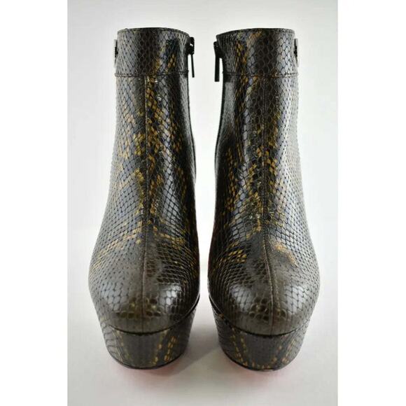 Christian Louboutin Janis Boot Alta 120 Dark Brown Platform Ankle Heel Boot 37 - Picture 5 of 12